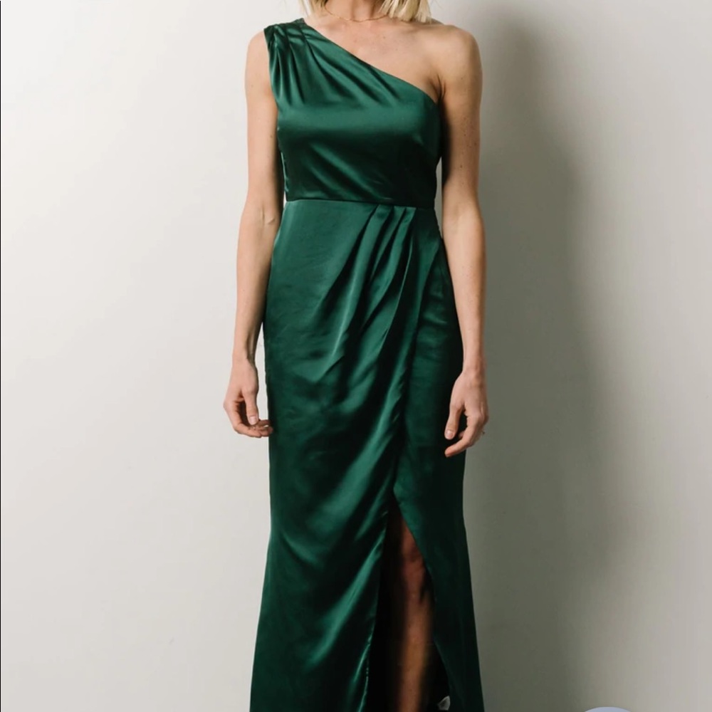 NWT Morgan One-Shoulder Gown Emerald xxl/1x